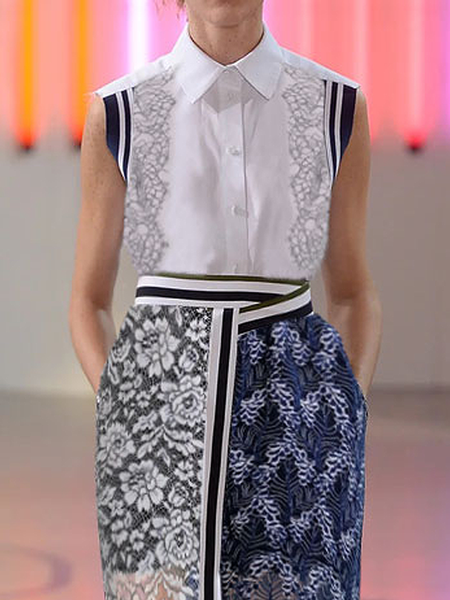Urban Loose Lightweight Shirt Collar Sleeveless Blouse, Blouses and Shirts, color:White|size:XXL, Stylewe