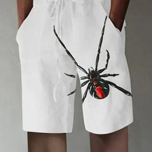 Animal Chemical Fiber Blend Casual Printing Shorts, Shorts, color:White|size:3XL, JustFashionNow