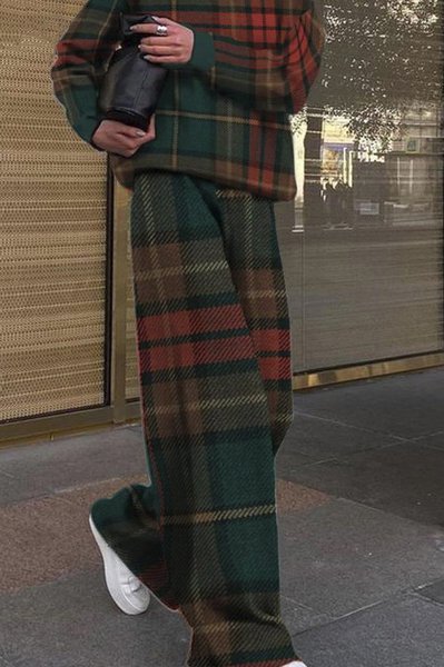 Daily Long Casual Regular Fit Fashion Pants, Pants, color:Green|size:XXL, Stylewe