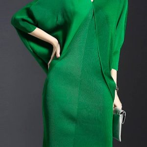 Loose V Neck Urban Mini Dress With No Belt, Mini Dresses, color:Green|size:XXL, Stylewe