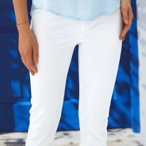 Cotton Casual Vacation Leggings, Leggings, color:White|size:3XL, Noracora
