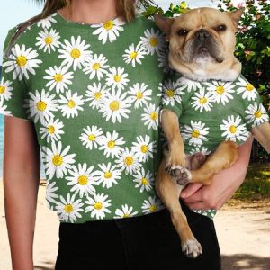 Women's Crew Neck Casual Daisy Print Match Shirt, color:Green|size:4XL, Lilicloth.com