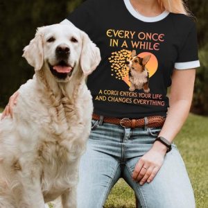 Lilicloth X Funnpaw Women's Every Once In A While A Corgi Enters Your Life And Changes Everything T-Shirt, color:Black|size:L, Lilicloth.com