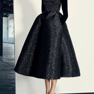 Crew Neck Elegant Formal  Pockets Plain Dress Wedding, Midi Dresses, color:Black|size:XXL, Stylewe