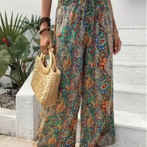 Loose Casual Paisley Pants, Pants, color:Rust|size:XXL, JustFashionNow