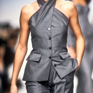 Urban Plain Halter Regular Fit Vest, Vests and Gilets, color:Gray|size:XXL, Stylewe