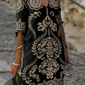 Casual Loose Dress, Dresses, color:Black|size:XXL, JustFashionNow