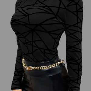 High Elasticity Tight Stand Collar Long sleeve Urban T-Shirt, Tees, color:Black|size:XXL, Stylewe