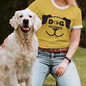 Lilicloth X Funnpaw X Jessanjony Dog Mama Women's T-Shirt, color:Yellow|size:3XL, Lilicloth.com