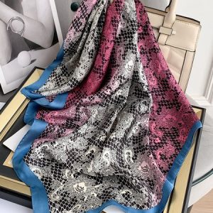 Vintage Paisley Ethnic Pattern Gradient Silk Scarf Daily Ethnic Women's Jewelry, Women Scarves & Shawls, color:Blue|size:One-size, JustFashionNow