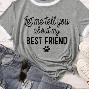 Lilicloth X Funnpaw Women's Let Me Tell You About My Best Friend Matching T-Shirt, color:Gray|size:XXL, Lilicloth.com