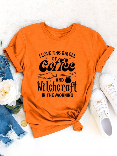 Women's Casual Letter Slogan Crew T-Shirt Daily Commuting Vacation, T-Shirts, color:Orange|size:3XL, JustFashionNow