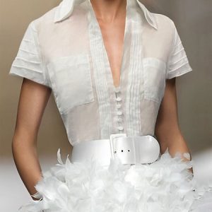 Regular Fit Plain Urban Shirt Collar Blouse, Blouses and Shirts, color:White|size:XXL, Stylewe