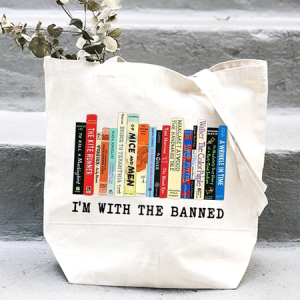 Women's Shopping Tote I'm With The Banned, color:White|size:One-size, Lilicloth.com