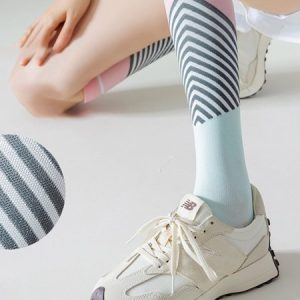 Striped Geometric Color Contrast Elastic Sports Calf Muscle Compression Socks, Socks, color:Color14|size:One-size, JustFashionNow