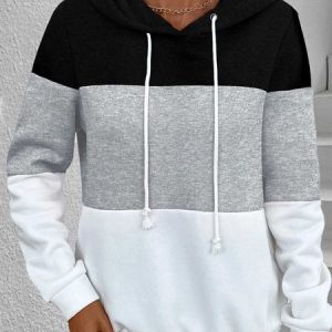Casual Hoodie Plain Hoodie, Hoodies & Sweatshirts, color:Gray|size:XXL, Noracora