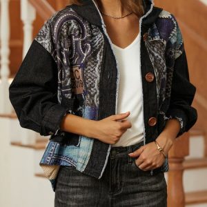 Loose Hoodie Casual Abstract Jacket, Jackets, color:Watermelon|size:XXL, JustFashionNow