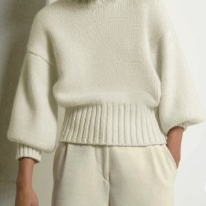 Long sleeve Casual Loose Crew Neck Sweater, Pullovers, color:Beige|size:XXL, Stylewe