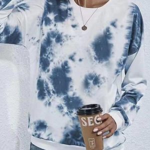 Ombre Crew Neck Casual Loose Sweatshirt, Sweatshirts & Hoodies, color:Blue|size:XXL, JustFashionNow