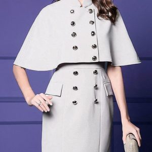 Regular Fit Elegant Plain Other Coat, Kimonos, color:White|size:XXL, Stylewe
