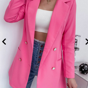 Regular Fit Plain Lapel Collar Casual Blazer, Blazers, color:Rose Red|size:XXL, JustFashionNow
