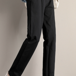 Casual Plain Natural Long Lace-up Straight Pants, Joggers, color:Black|size:5XL, Noracora