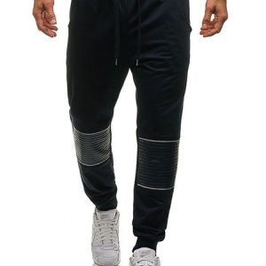 Plain Loose Sports Pants, Pants, color:Navyblue|size:XXL, JustFashionNow