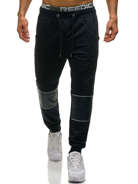 Plain Loose Sports Pants, Pants, color:Navyblue|size:XXL, JustFashionNow