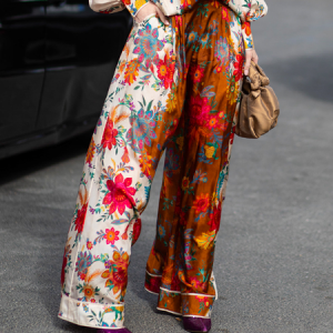 Loose Floral Vacation Fashion No Elasticity Pants, Pants, color:As Picture|size:XXL, Stylewe