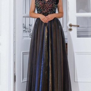 Elegant Regular Fit Wedding Dress & Party Dress, Formal Dresses, color:Black|size:XL, JustFashionNow