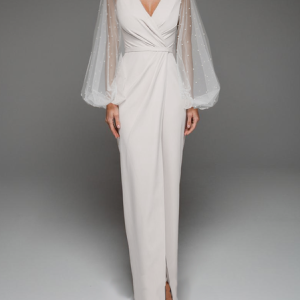 Knitted Plain Elegant V Neck Dress & Party Dress, Maxi Dresses, color:White|size:XXL, Stylewe