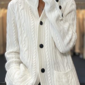 Plain Casual Regular Fit Turtleneck Sweater Coat, Sweaters, color:White|size:XXL, JustFashionNow