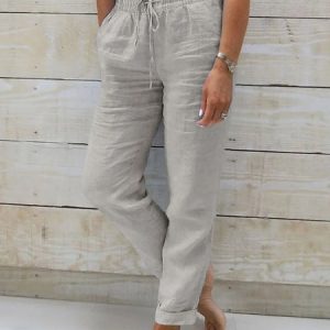 Loose Drawstring Casual Casual Pants, Pants, color:Gray|size:XS, JustFashionNow