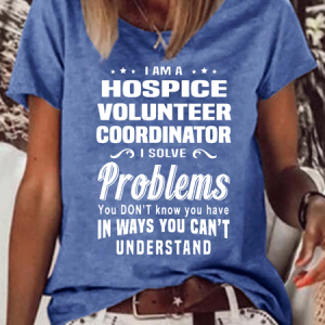 Women's Hospice Volunteer Coordinator Cotton-Blend T-Shirt, color:Blue|size:3XL, Lilicloth.com