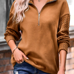 Plain Casual Cotton-Blend Sweatshirt, Sweatshirts & Hoodies, color:Brown|size:XXL, JustFashionNow