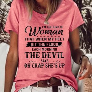 Women's Short Sleeve Tee T-shirt Summer Text Letters Cotton-Blend Crew Neck Daily Going Out Casual Top Green, JustFashionNow T-Shirts, color:Red|size:3XL,