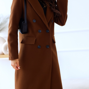 Shawl Collar Long Sleeve Plain Heavyweight Loose Coat For Women, Coats, color:Brown|size:3XL, Noracora