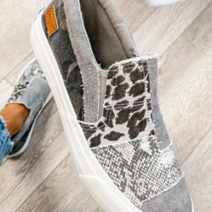 JFN Leather and Flat Heel Daily Women’s Sneakers, Sneakers, color:Gray|size:US 11, JustFashionNow