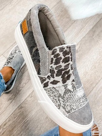 JFN Leather and Flat Heel Daily Women’s Sneakers, Sneakers, color:Gray|size:US 11, JustFashionNow