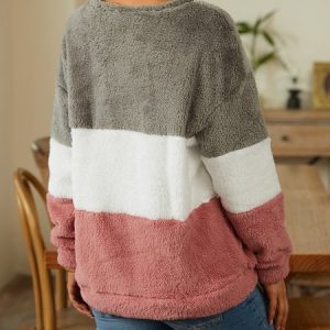 Plain Crew Neck Casual Loose Sweatshirt, Sweatshirts & Hoodies, color:Multicolor|size:XXL, JustFashionNow