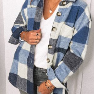 Casual Loose Printing Regular Sleeve Others Jacket, Jackets, color:Blue|size:3XL, JustFashionNow