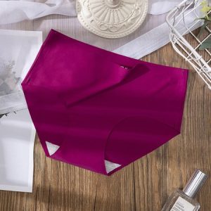 Women Breathable Comfortable High Elastic Seamless Underwear, Briefs, color:Wine Red|size:3XL, JustFashionNow