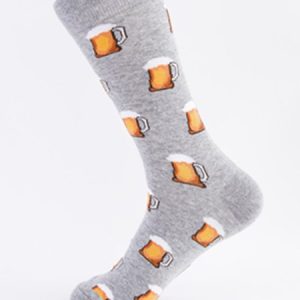 Fun Burger Beer High Stretch Socks, Men's Accessories, color:Gray|size:L, JustFashionNow