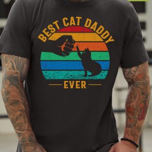 Waterproof, Oilproof And Stainproof Fabric Loose Crew Neck Cat T-Shirt, color:Deep Gray|size:3XL, Lilicloth.com