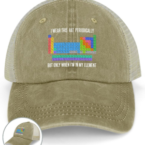 I Wear This Shirt Periodically But Only When I’m In My Element Washed Mesh-back Baseball Cap, color:Khaki|size:One-size, Lilicloth.com