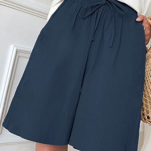 Cotton Casual Loose Shorts, Shorts, color:Blue|size:XXL, JustFashionNow