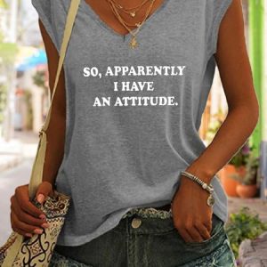 So Apparently I Have An Attitude Funny Tank Top, color:Gray|size:3XL, Lilicloth.com