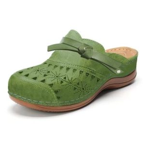 Knotted Cutout Vintage shoes, Sandals & Slippers, color:Green|size:US 11, JustFashionNow