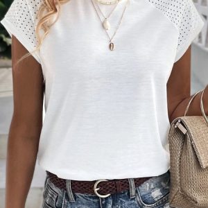 Split Joint Loose Casual Jersey Shirt, Shirts & Blouses, color:White|size:XXL, JustFashionNow