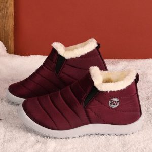 Winter Faux Fur Waterproof Windproof Warmth Snow Boots, Boots, color:Red|size:43, JustFashionNow